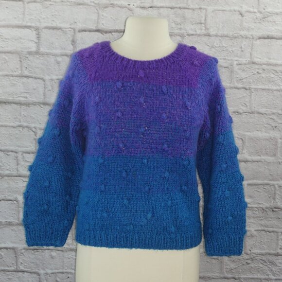 Vintage 80s Ombre Bobble Knit Sweater - Picture 1 of 5